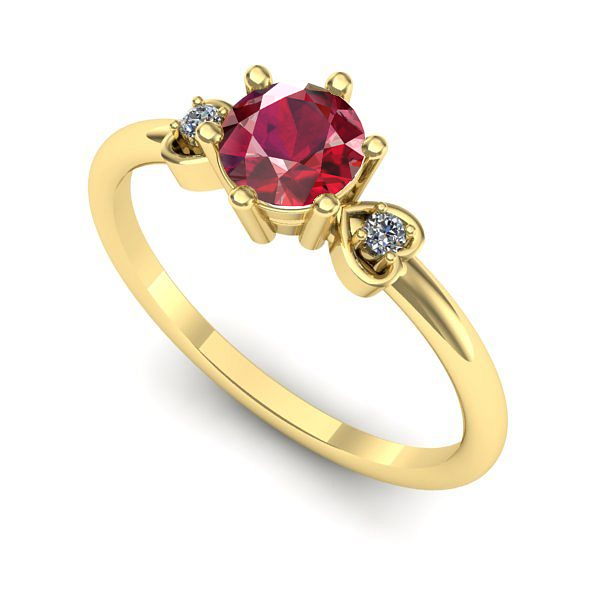 Inel din aur galben cu rubin