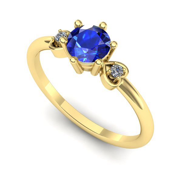 Inel din aur galben cu safir