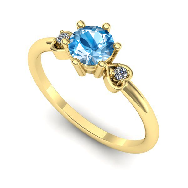 Inel din aur galben cu topaz blue