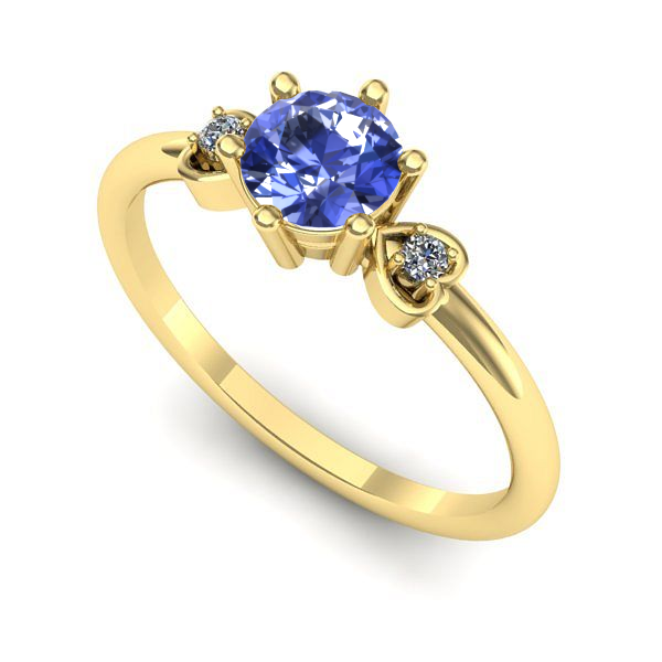 Inel logodna din aur galben cu tanzanit