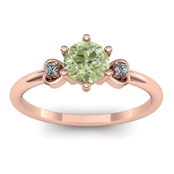 Inel logodna cu diamant de laborator verde rotund