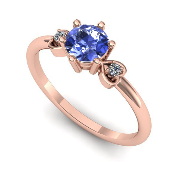 Inel de logodna din aur roz cu tanzanit