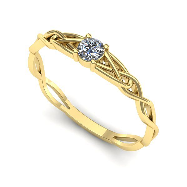 Inel de logodna din aur galben cu diamant