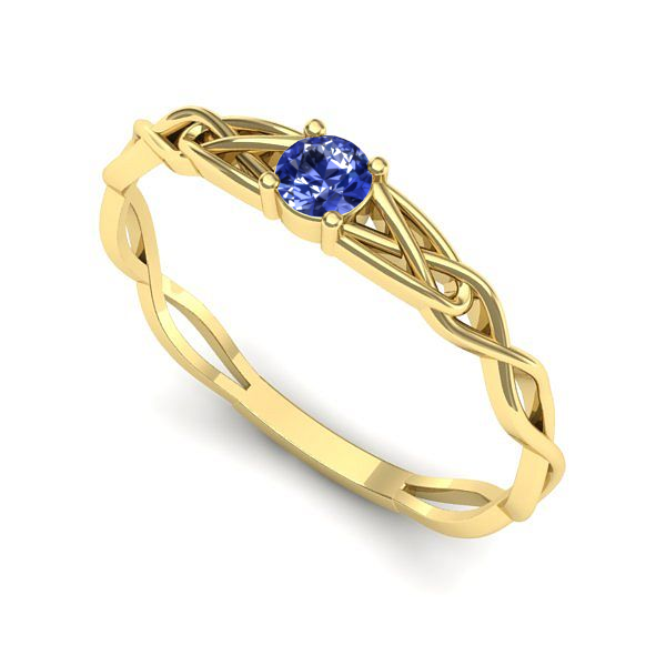 Inel de logodna din aur galben cu tanzanit