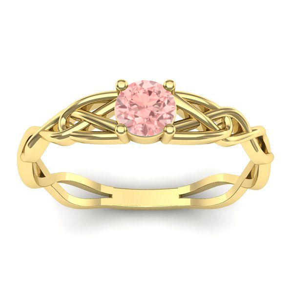 Inel de logodna cu diamant de laborator roz rotund