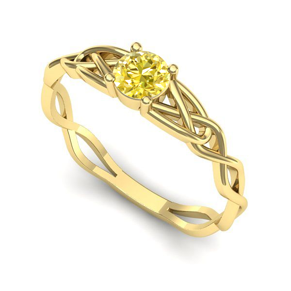 Inel din aur galben cu safir galben