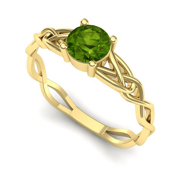 Inel din aur galben cu peridot