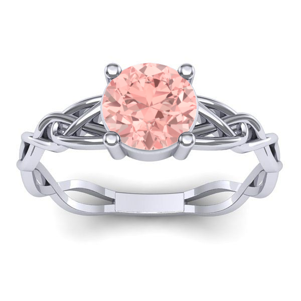 Inel de logodna cu diamant de laborator roz rotund