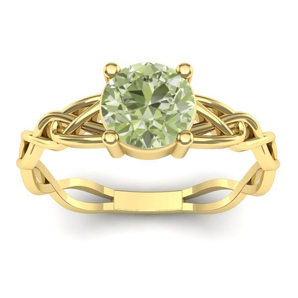 Inel logodna cu diamant de laborator verde rotund