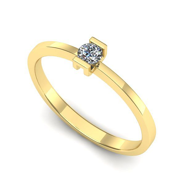 Inel din aur galben cu diamant