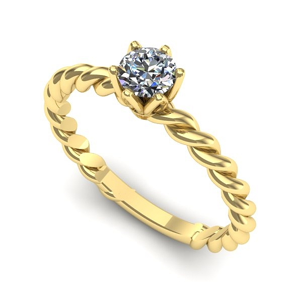 Inel din aur galben cu diamant