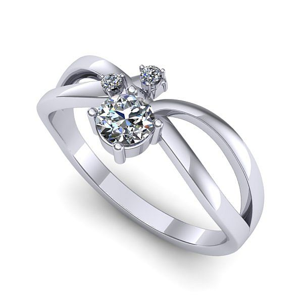 Inel de logodna din aur alb cu diamant