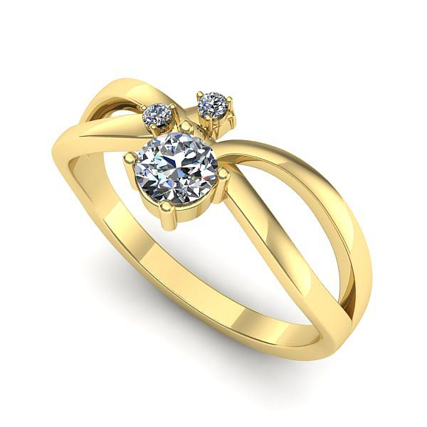 Inel din aur galben cu diamant