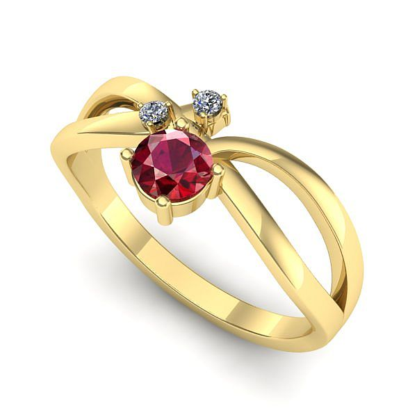 Inel din aur galben cu rubin