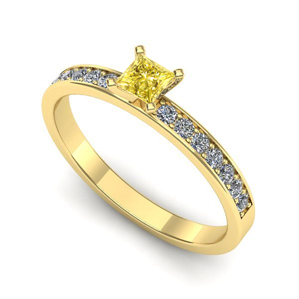 Inel de logodna din aur galben cu safir galben