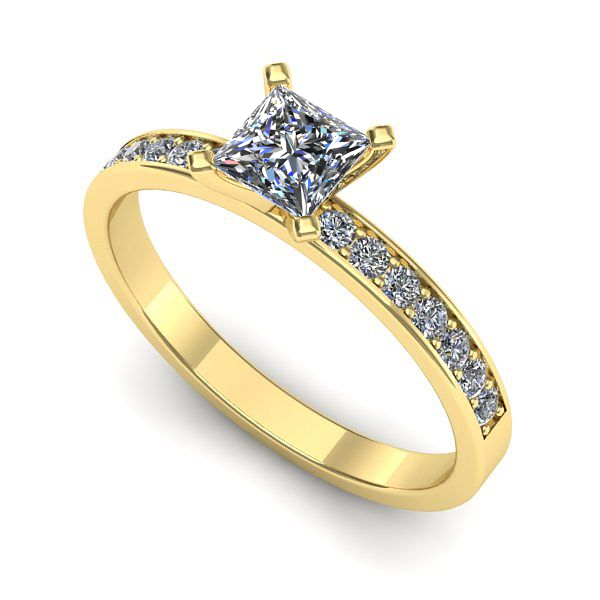 Inel din aur galben cu diamant