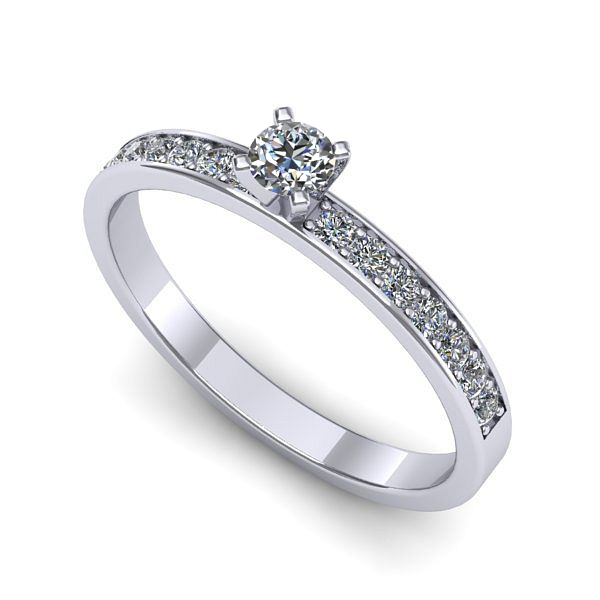 Inel din aur alb cu diamant