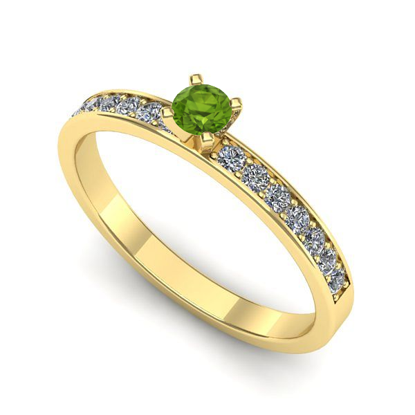 Inel din aur galben cu peridot