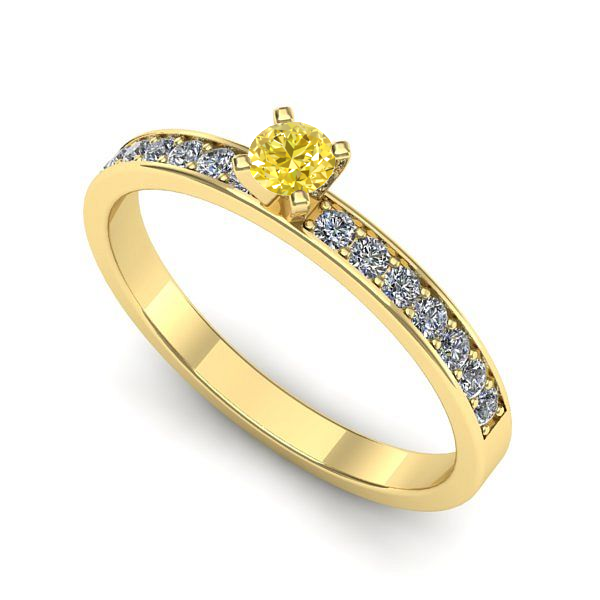 Inel din aur galben cu safir galben