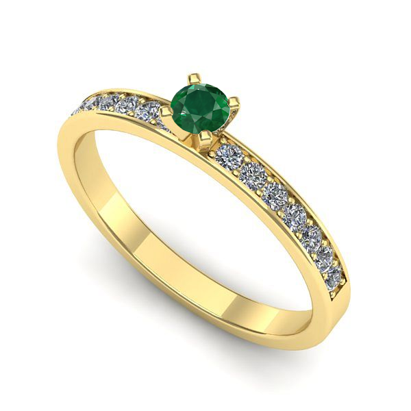 Inel din aur galben cu smarald