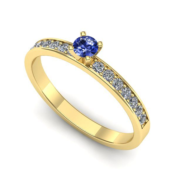 Inel din aur galben cu tanzanit