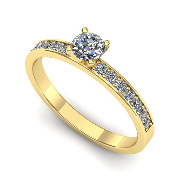 Inel de logodna din aur galben cu diamant