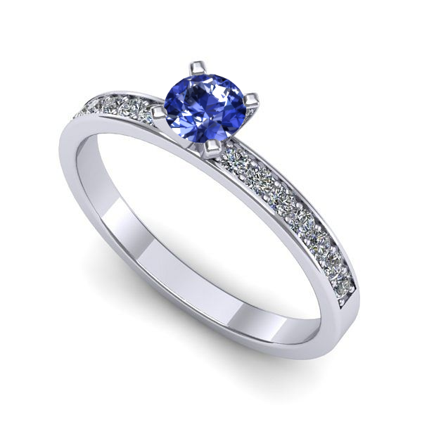 Inel din aur alb cu tanzanit