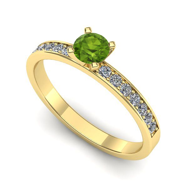 Inel din aur galben cu peridot