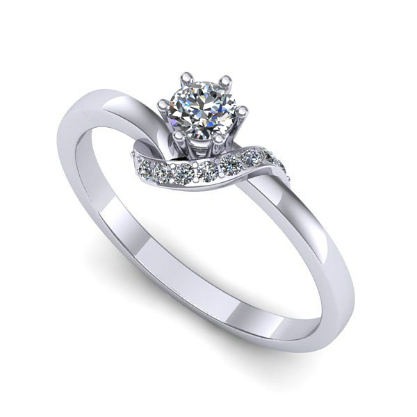 Inel din aur alb cu diamant