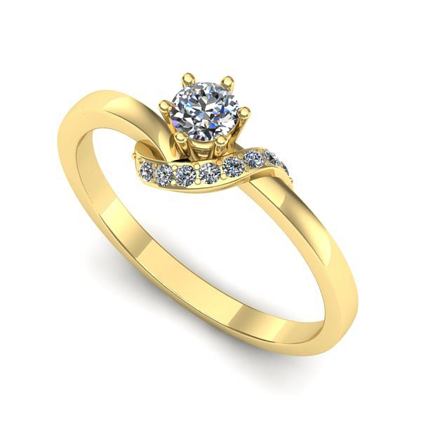 Inel din aur galben cu diamant