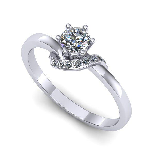 Inel din aur alb cu safir alb