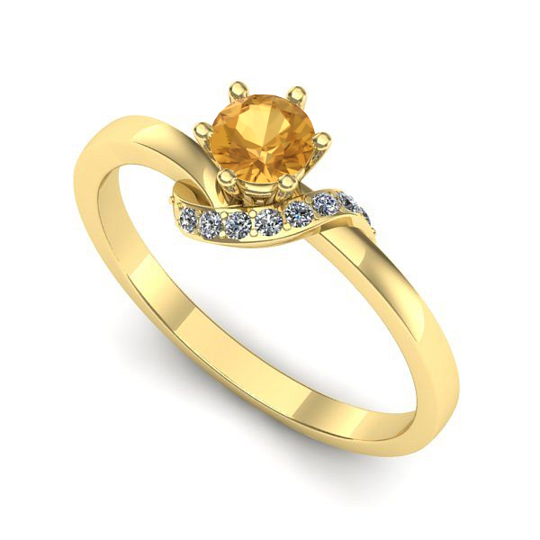 Inel de logodna din aur galben cu citrin