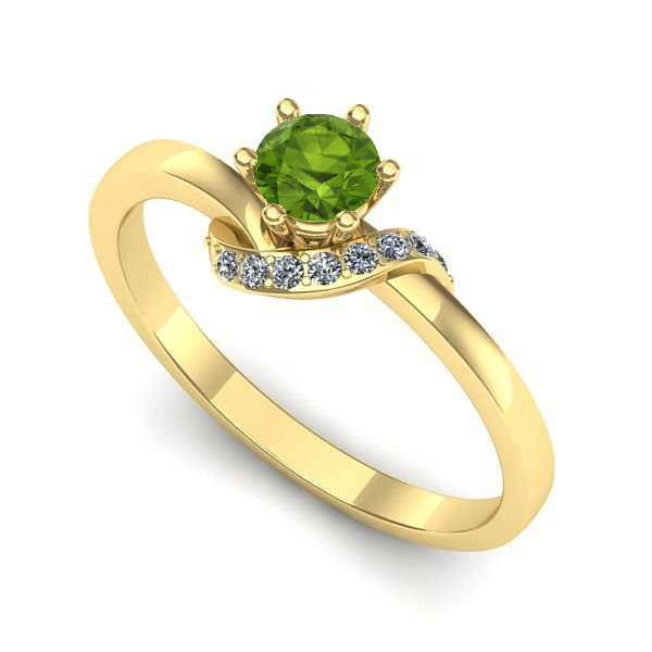 Inel din aur galben cu peridot