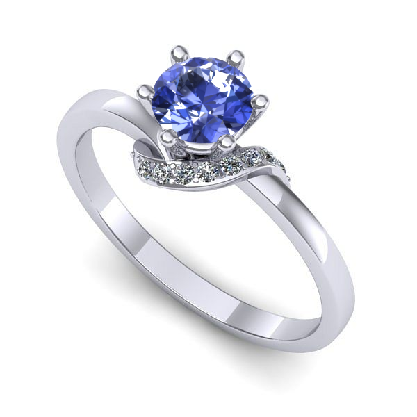 Inel din aur alb cu tanzanit