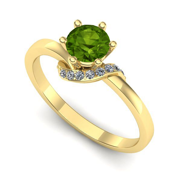 Inel din aur galben cu peridot