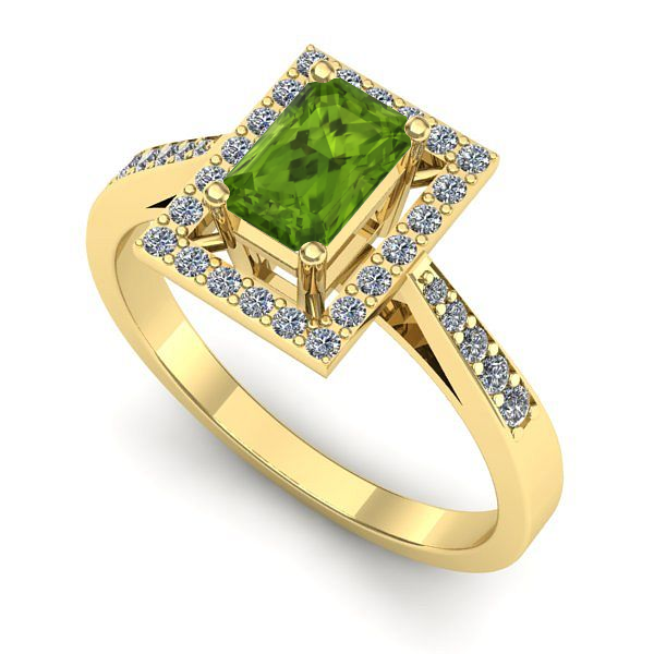 Inel din aur galben cu peridot
