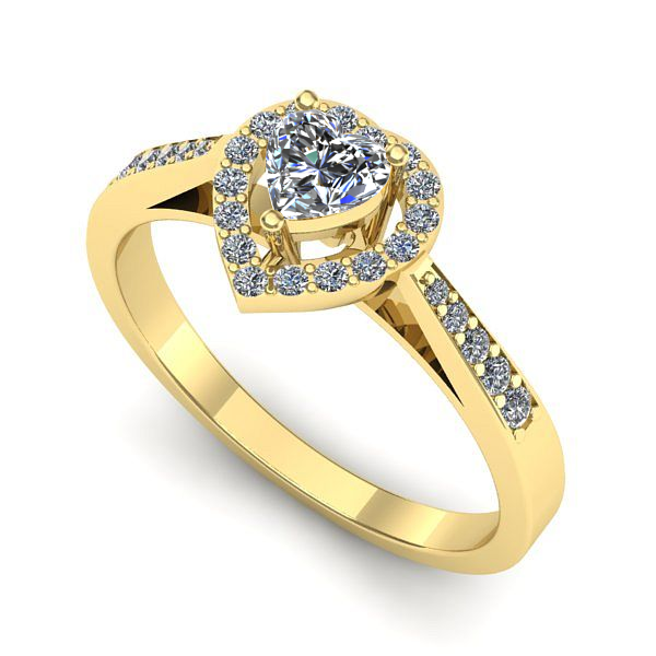 Inel logodna din aur galben cu safir alb