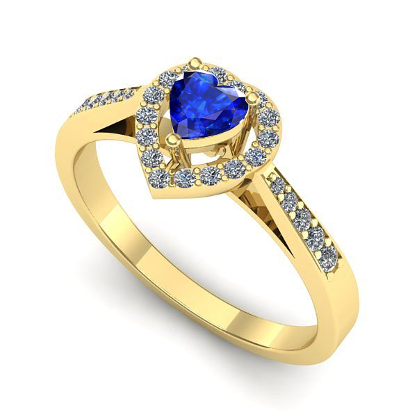 Inel de logodna din aur galben cu safir