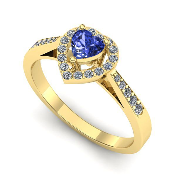 Inel de logodna din aur galben cu tanzanit