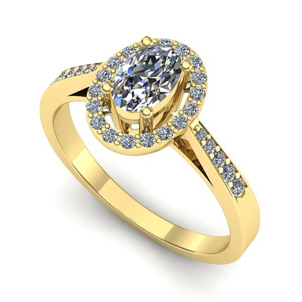 Inel din aur galben cu safir alb