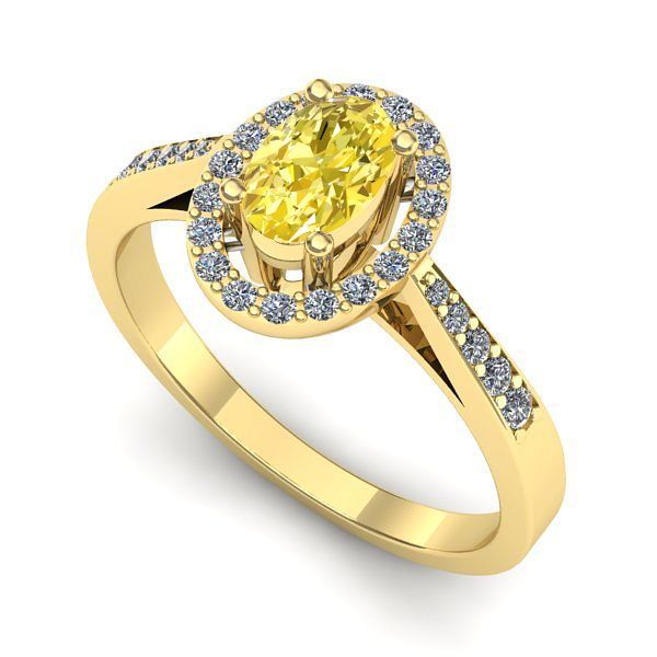 Inel logodna din aur galben cu safir galben