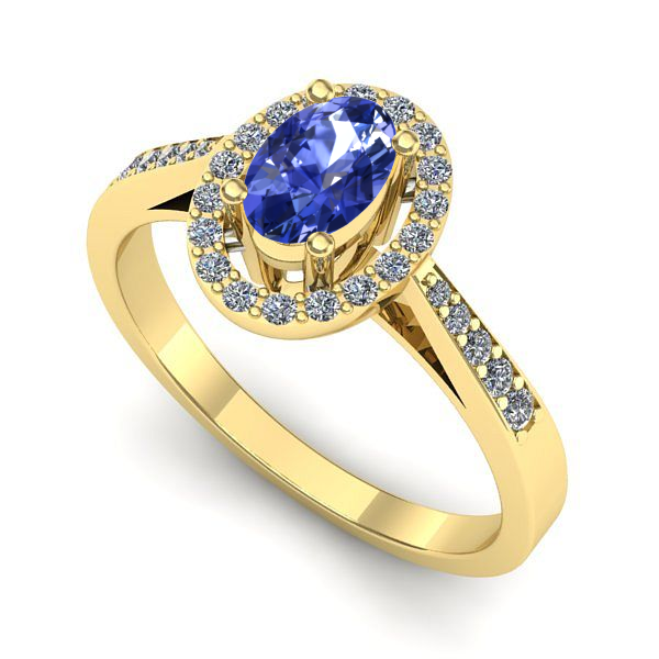 Inel din aur galben cu tanzanit