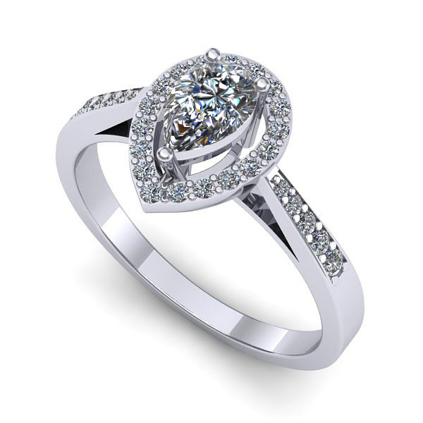 Inel din aur alb cu safir alb