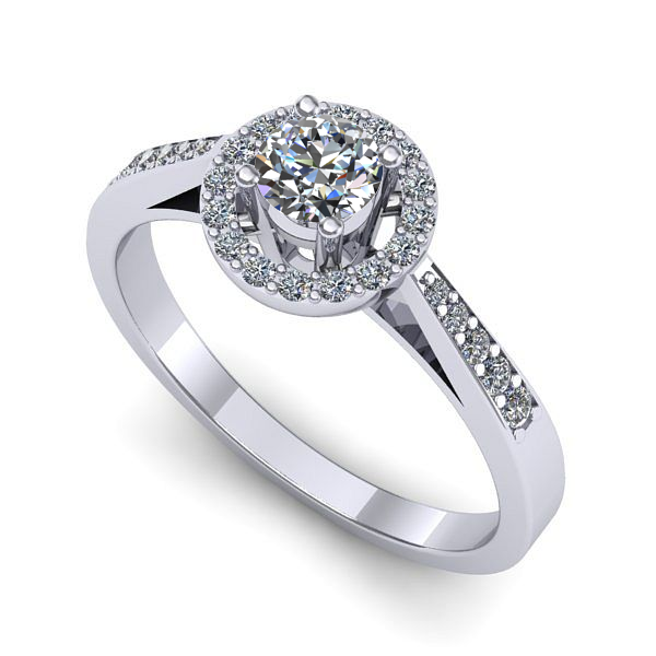 Inel din aur alb cu diamant