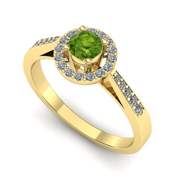 Inel de logodna din aur galben cu peridot
