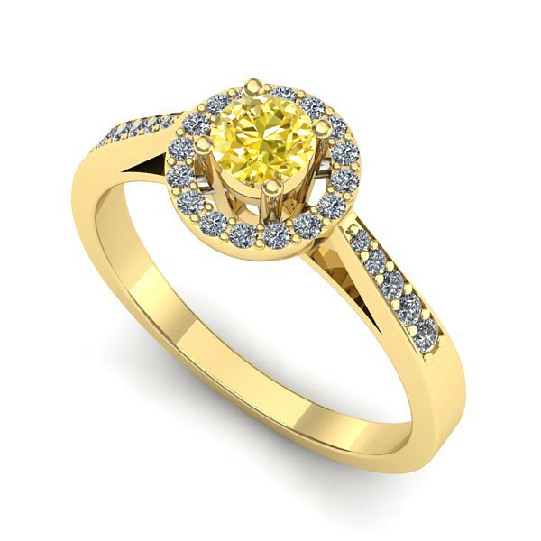 Inel de logodna din aur galben cu safir galben