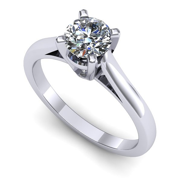 Inel de logodna din aur alb cu diamant