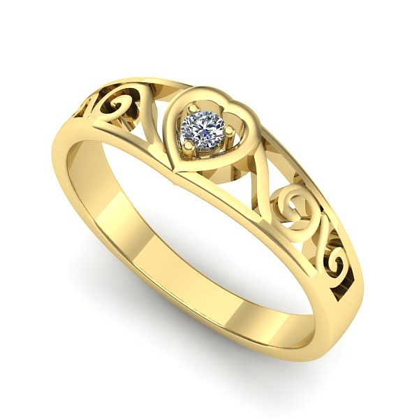 Inel din aur galben cu diamant