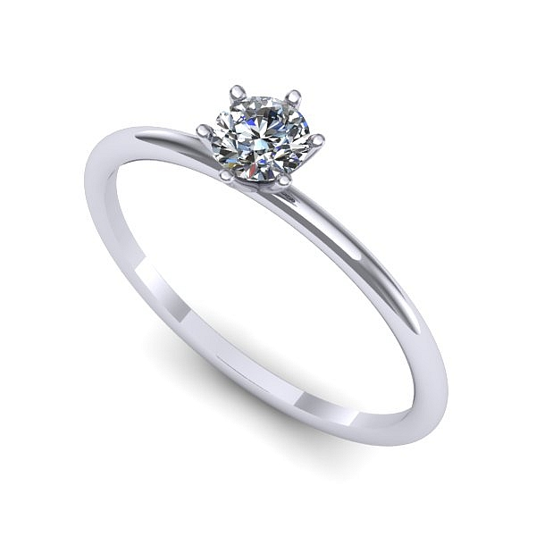 Inel de logodna din aur alb cu diamant