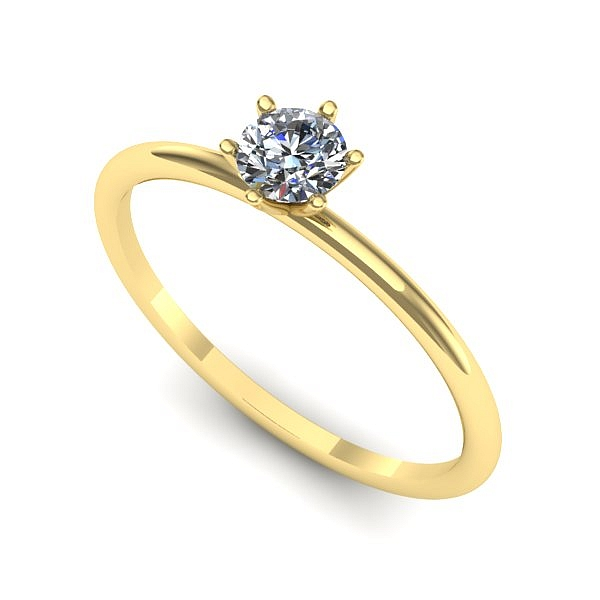 Inel din aur galben cu diamant